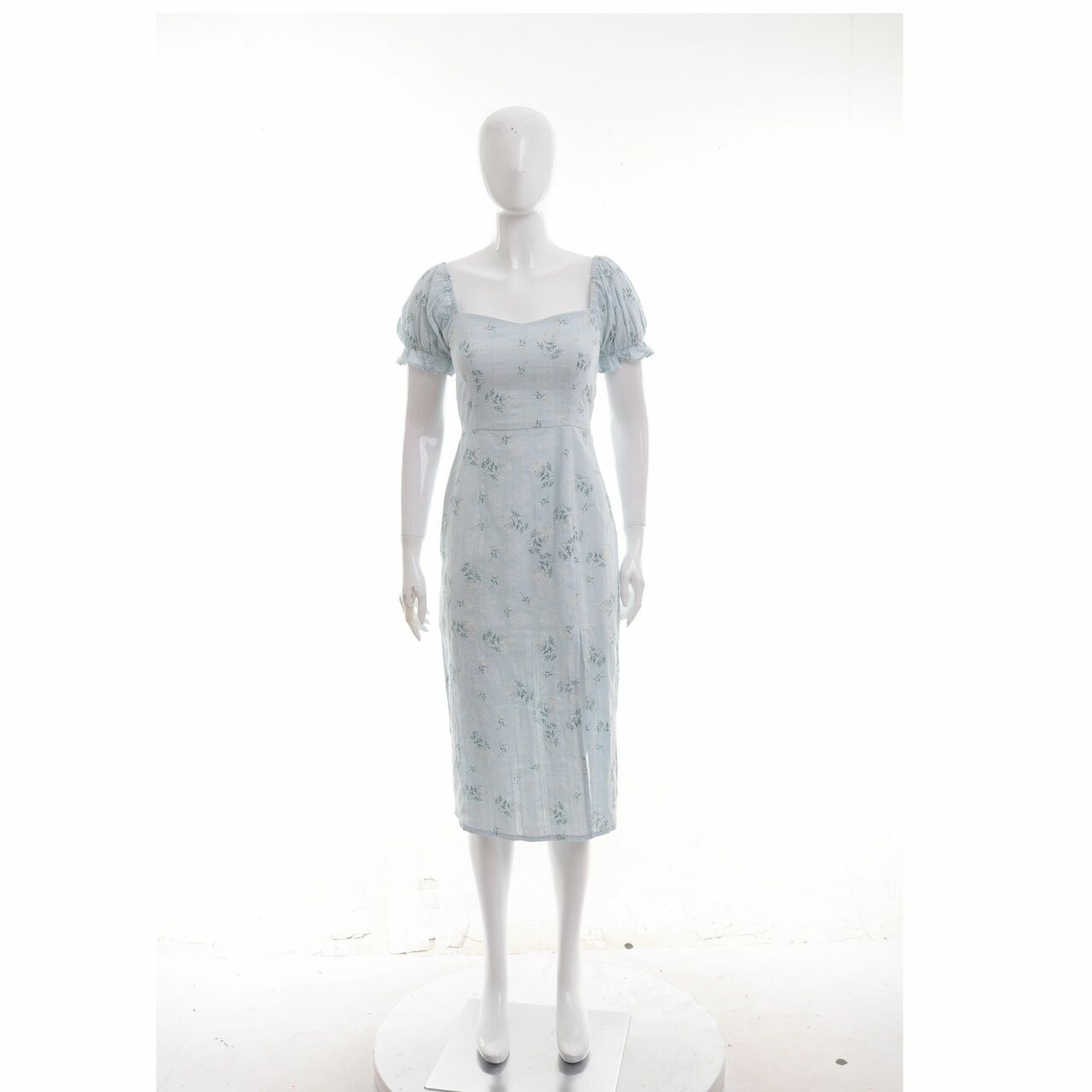 LENE Blue Floral Midi Dress
