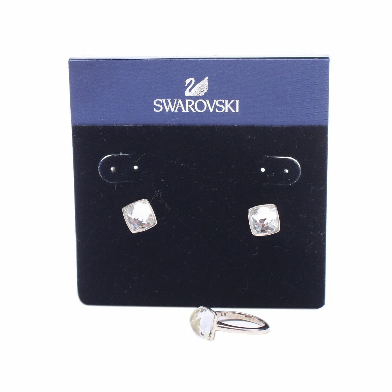 Swarovski Crystal Silver Earrings and Ring set