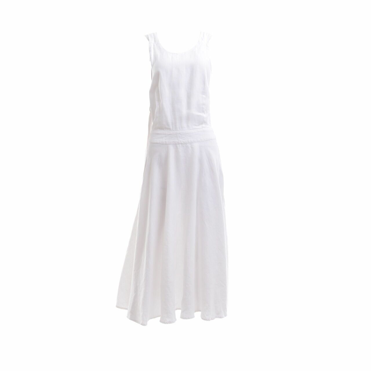 by the sea White Back Cut Out Midi Dress