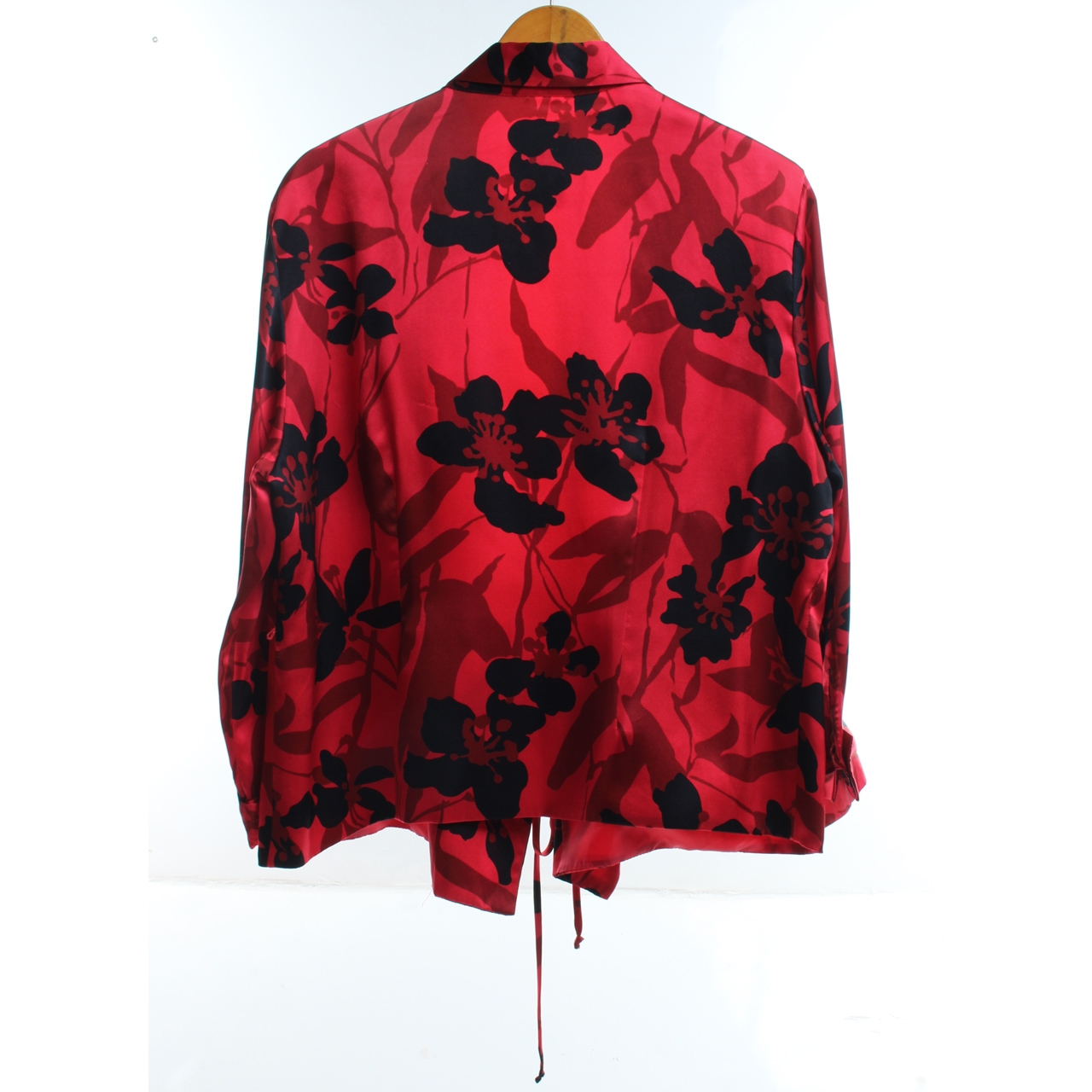 Ice Red Pattern Wrap Blouse