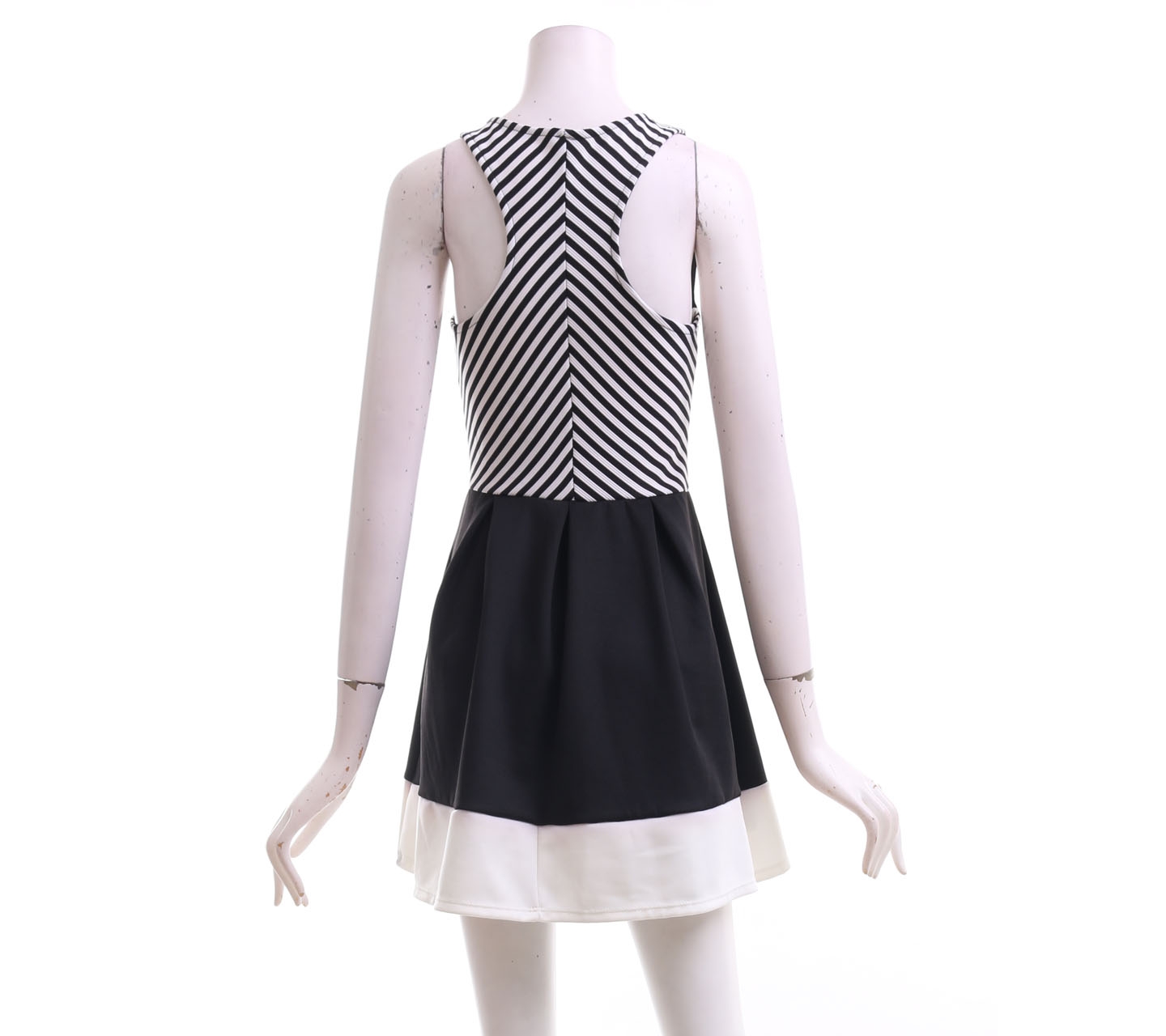 Gibiu Black & White Striped Mini Dress