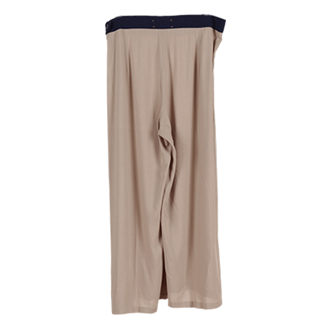 Brown Plain Cropped Pants