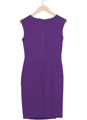 Purple Wrap Midi Dress