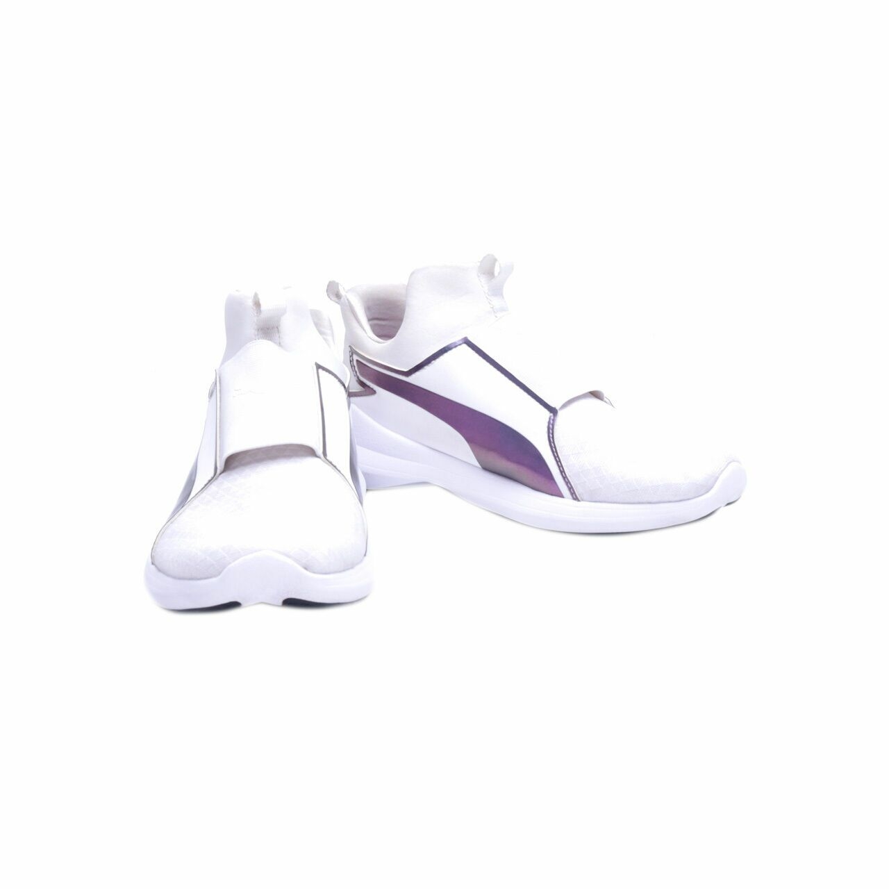 Puma White Rebel Mid Womens Swan Low Top Sneakers