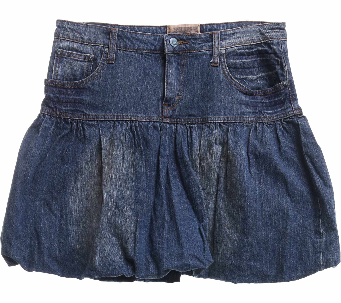 Samuel Kevin Dark Blue Bubble Jeans Mini Skirt