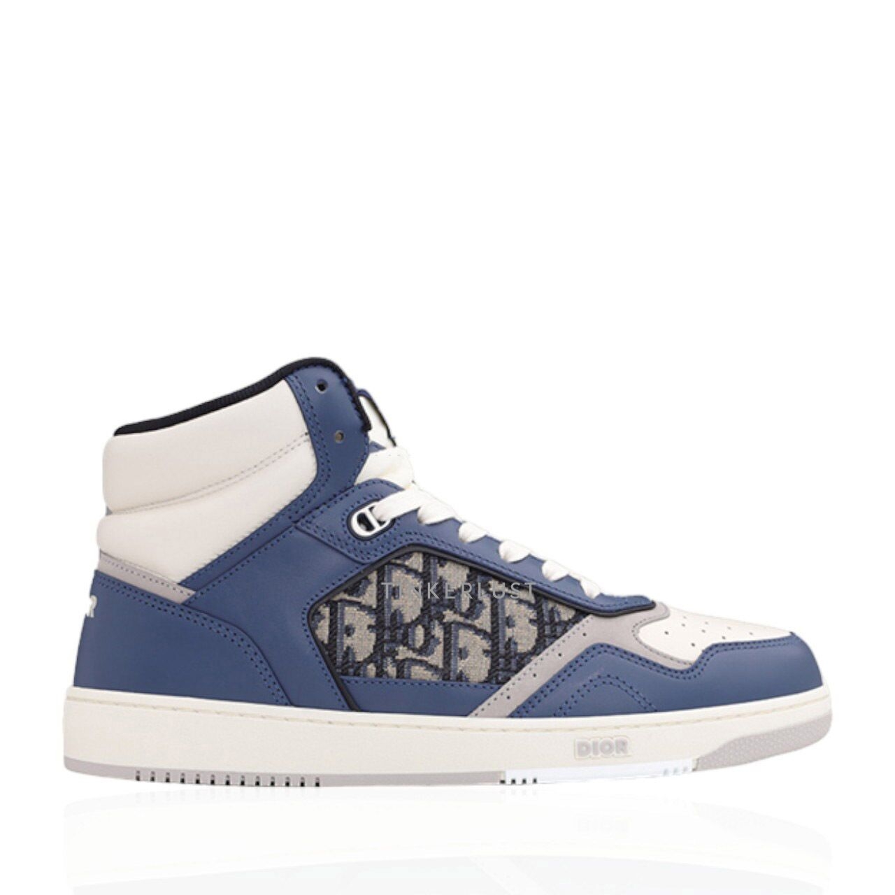 Christian Dior B27 Blue/Cream/Grey High Top Oblique Sneakers