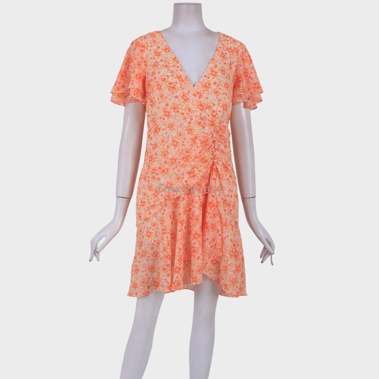 Forever New Orange Floral Mini Dress