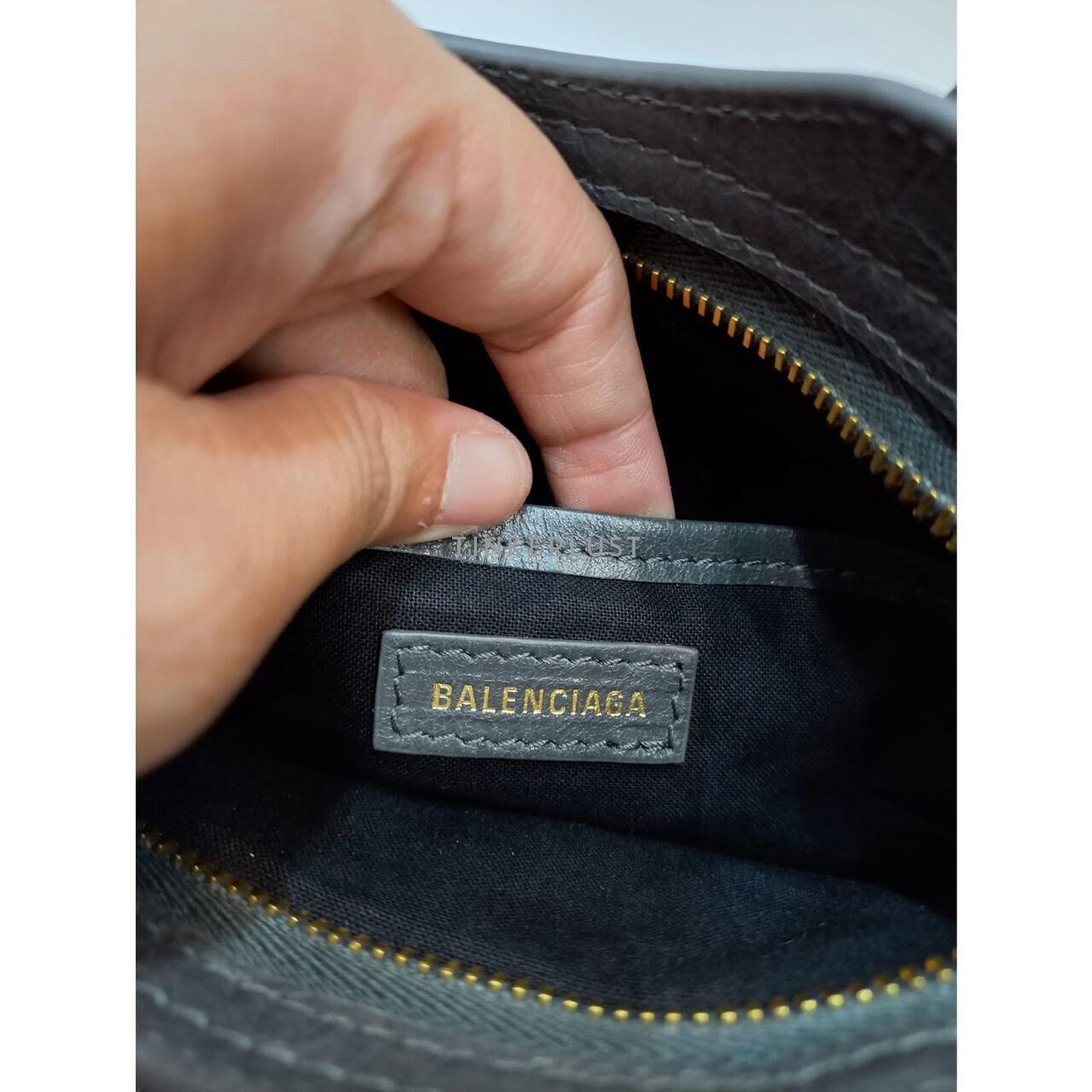 Balenciaga Nano City Edge Leather Grey GHW Satchel