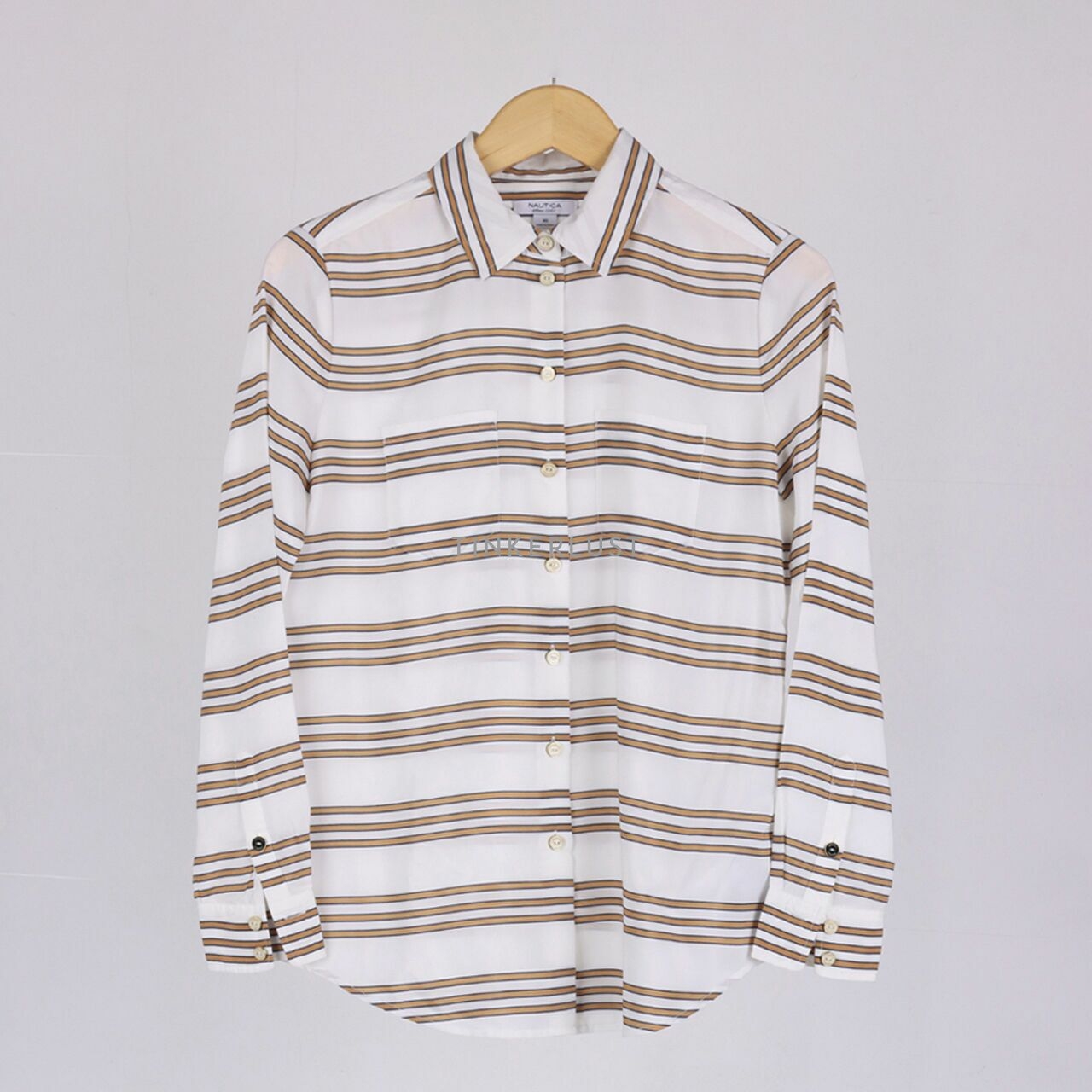 Nautica Brown & White Stripes Shirt