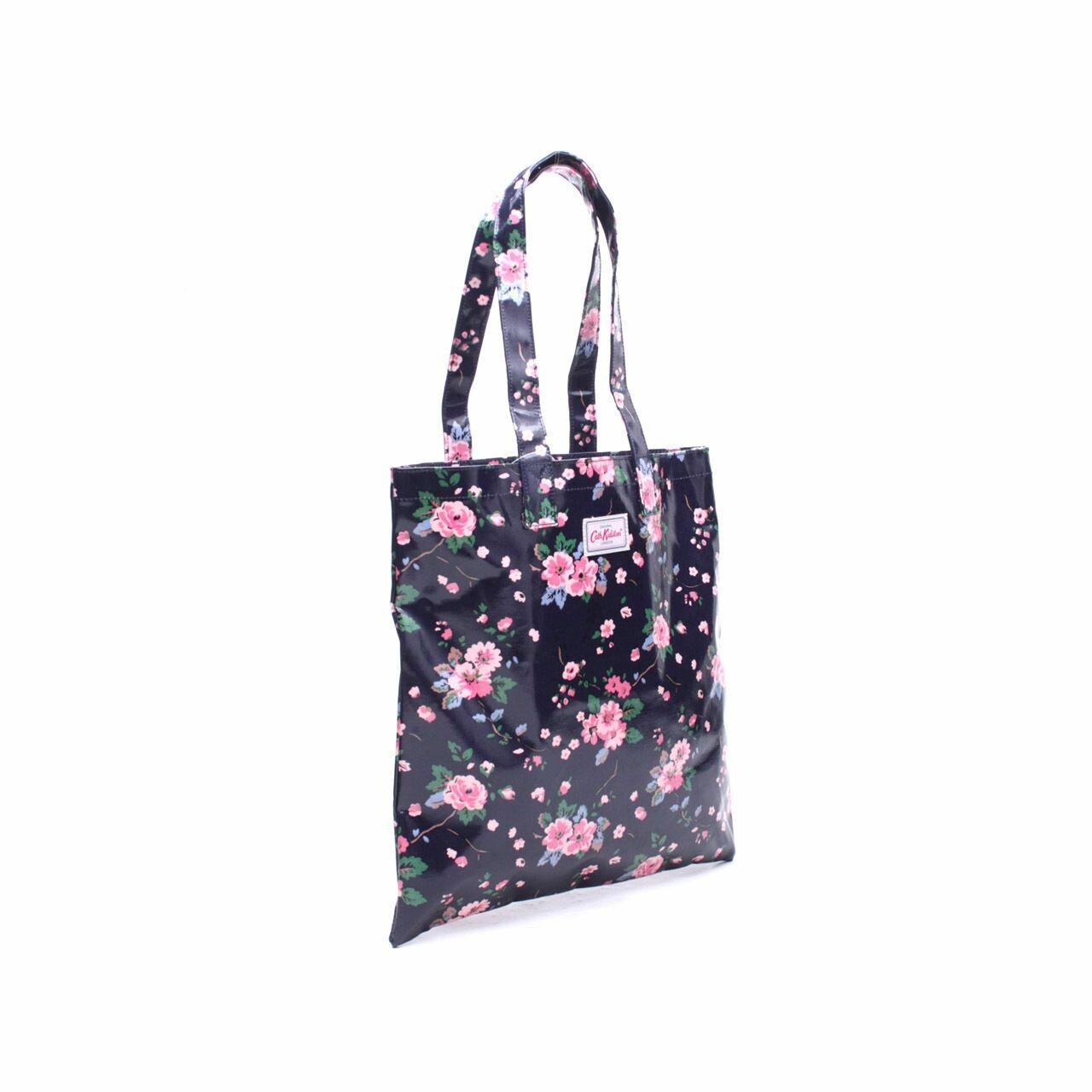 Cath Kidston Navy Trailing Rose Shiny Bookbag Tote Bag