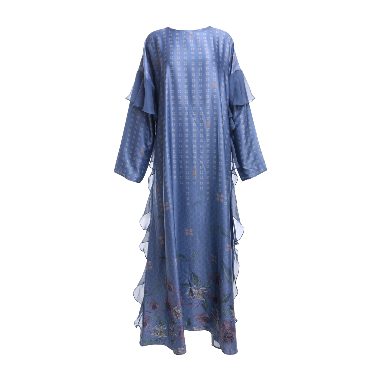 Hijup x Ria Miranda Blue Pattern Long Dress