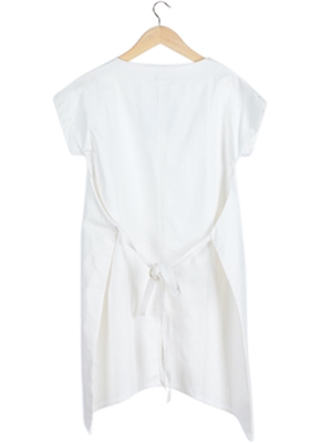 White Linen Midi Dress