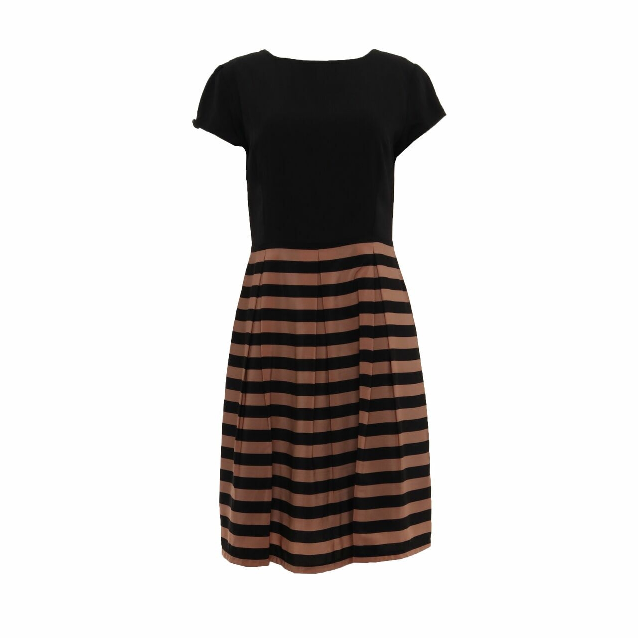 osmose Black & Nude Stripes Mini Dress