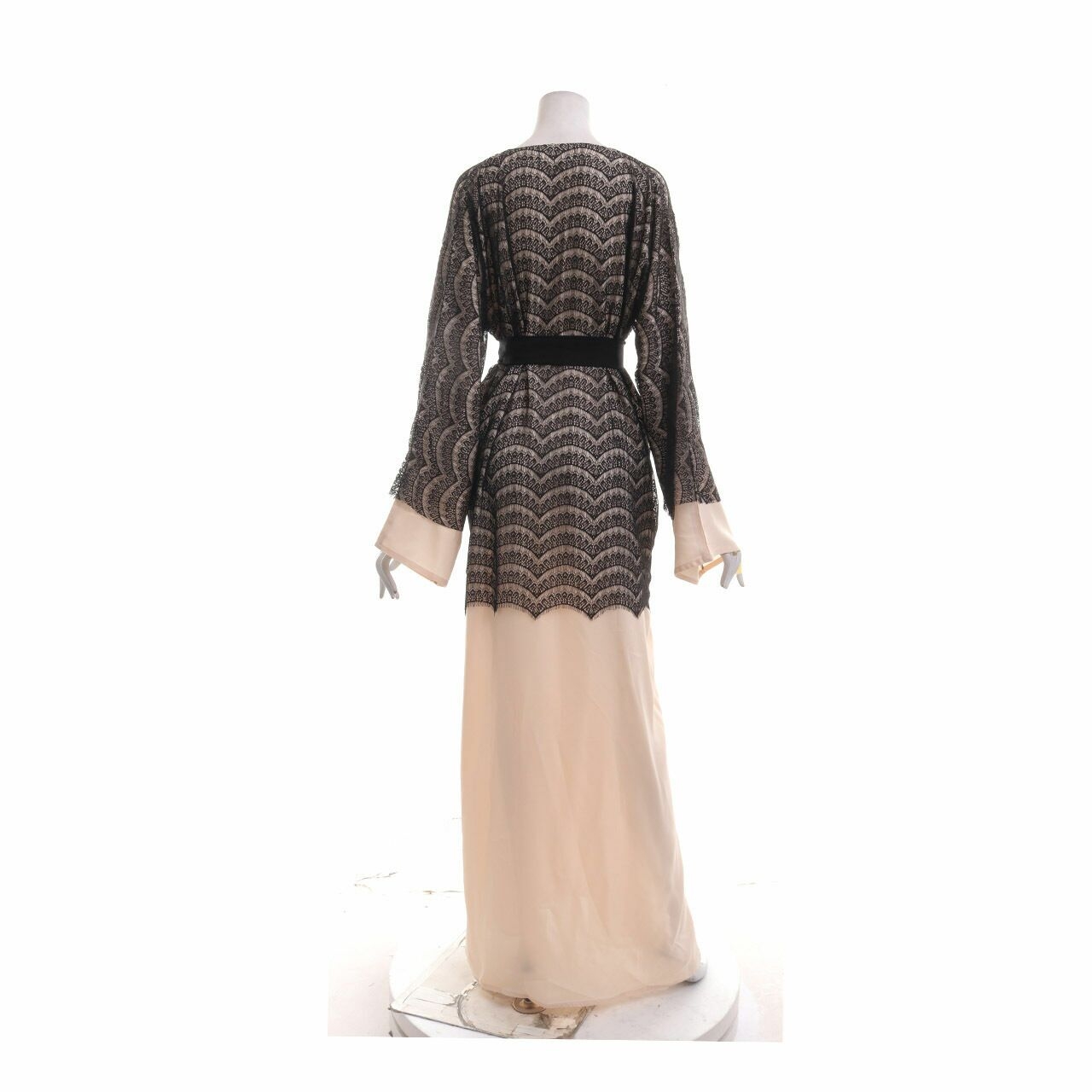 Private Collection Black & Cream Lace Slit Tunic Blouse