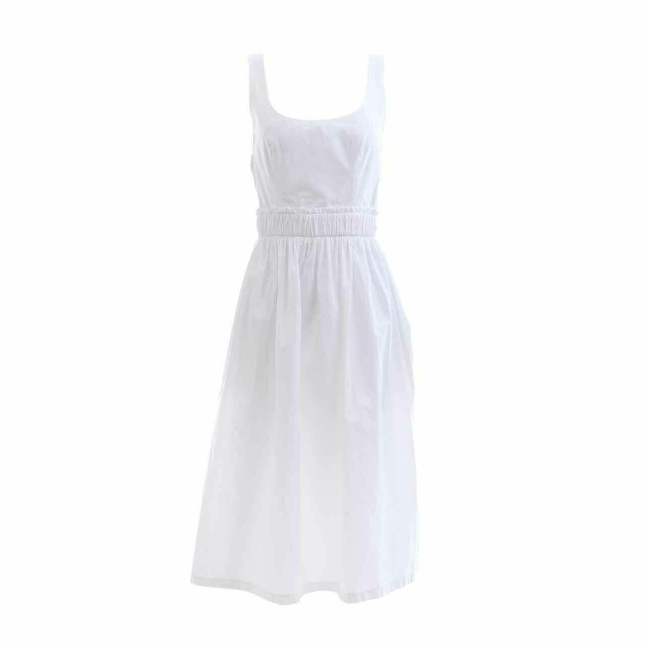 Zara White Back Strap Midi Dress