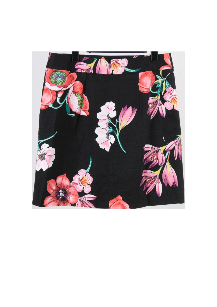 Ann Taylor Black Floral Skirt