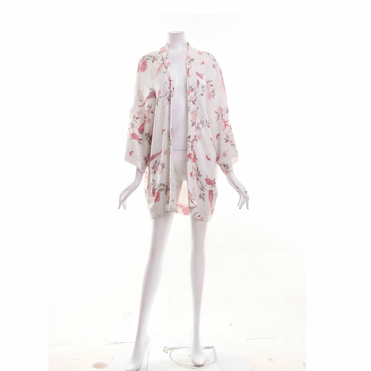 H&M Broken White Floral Kimono Outerwear
