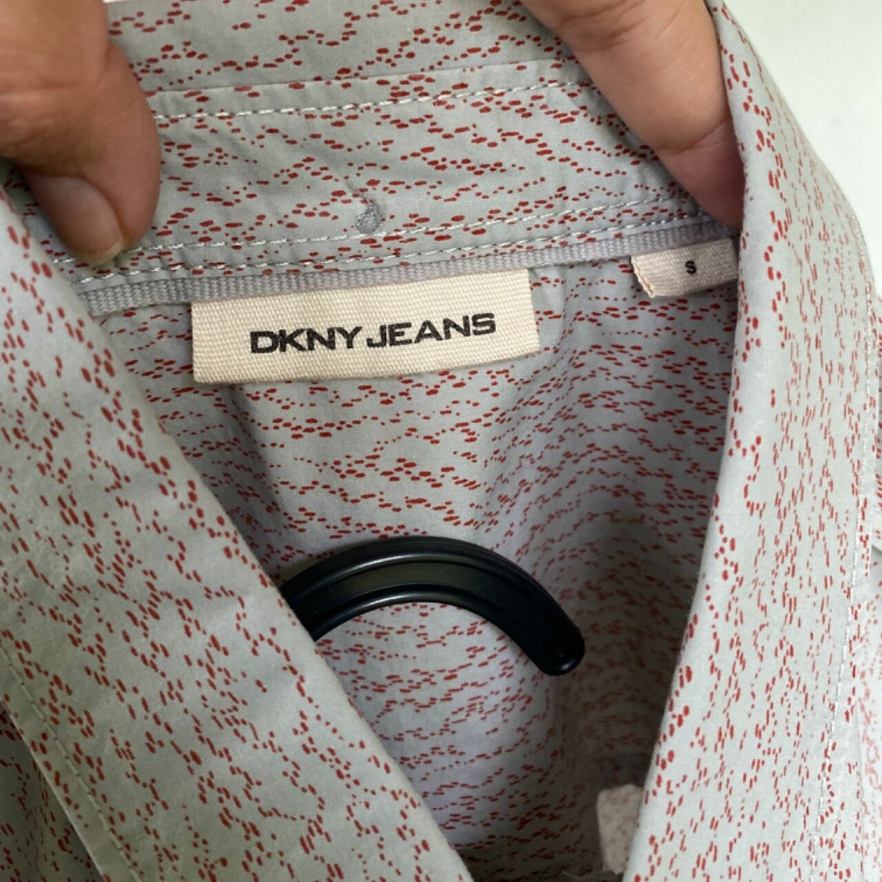Dkny Jeans Grey Geometric Kemeja