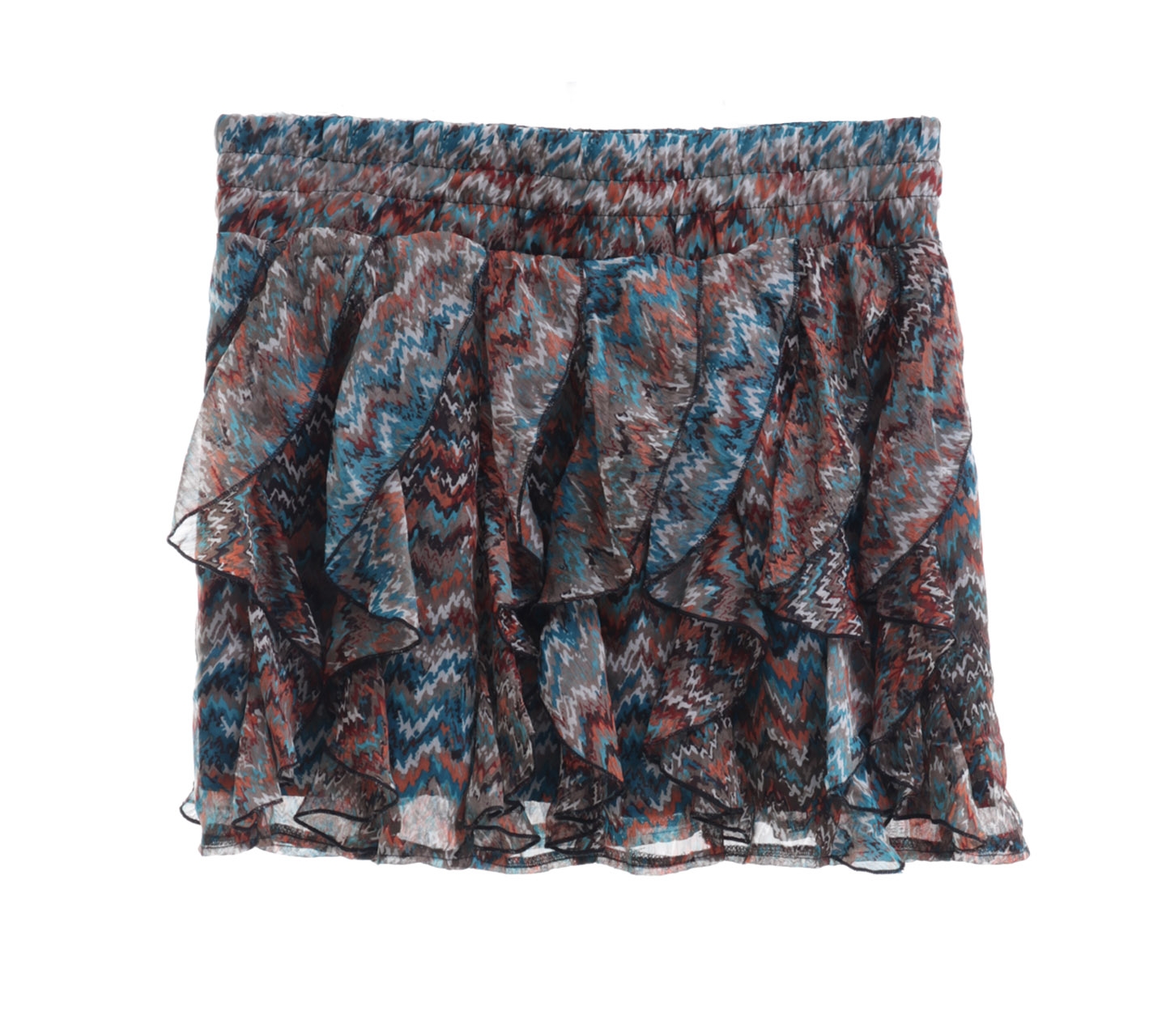 Wet Seal Multicolor Missoni Ruffle Be Trousers