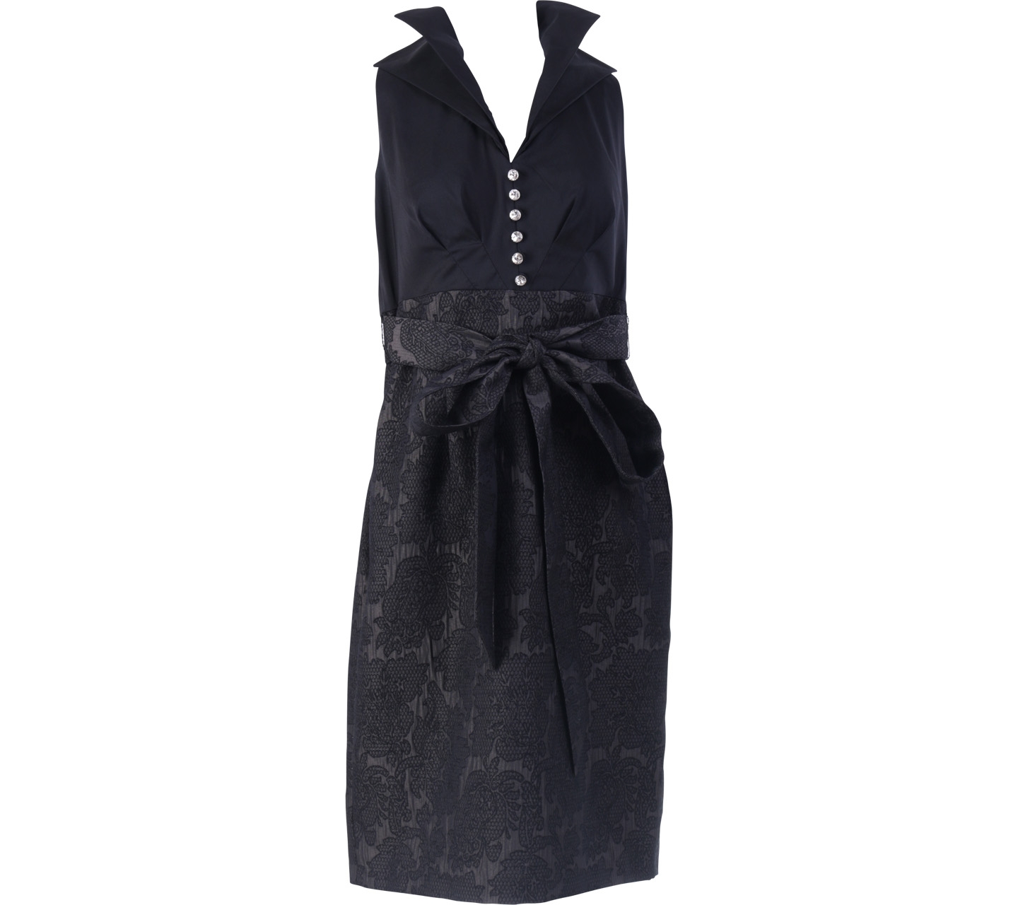 Donna Ricco Black Bow detail Mini Dress