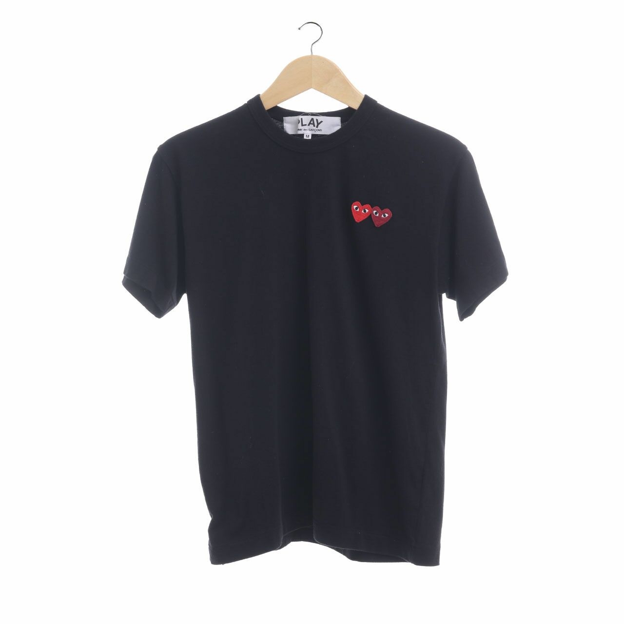 Play Comme des Garcons Play Twin Hearts Black T-shirt