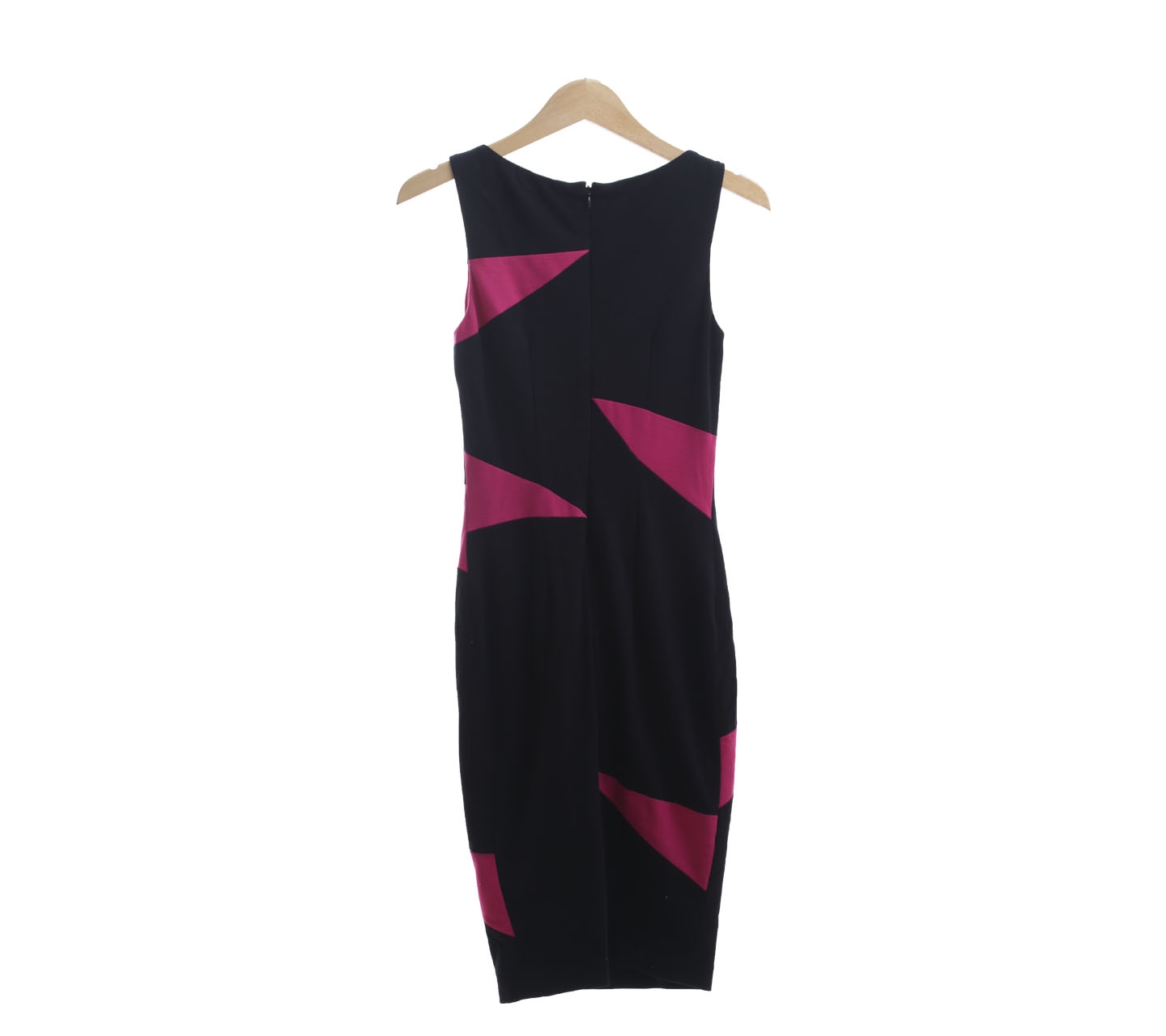 Cache Contour Collection Black & Pink Midi Dress