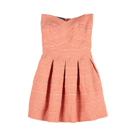 Orange Striped Tube Mini Dress