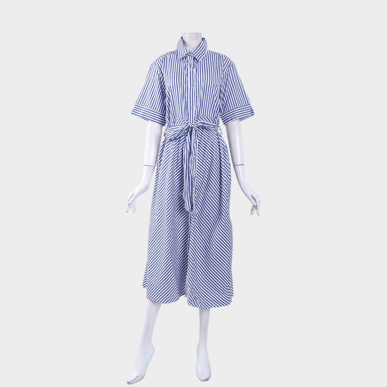 Claryn Blue & White Stripes Midi Dress