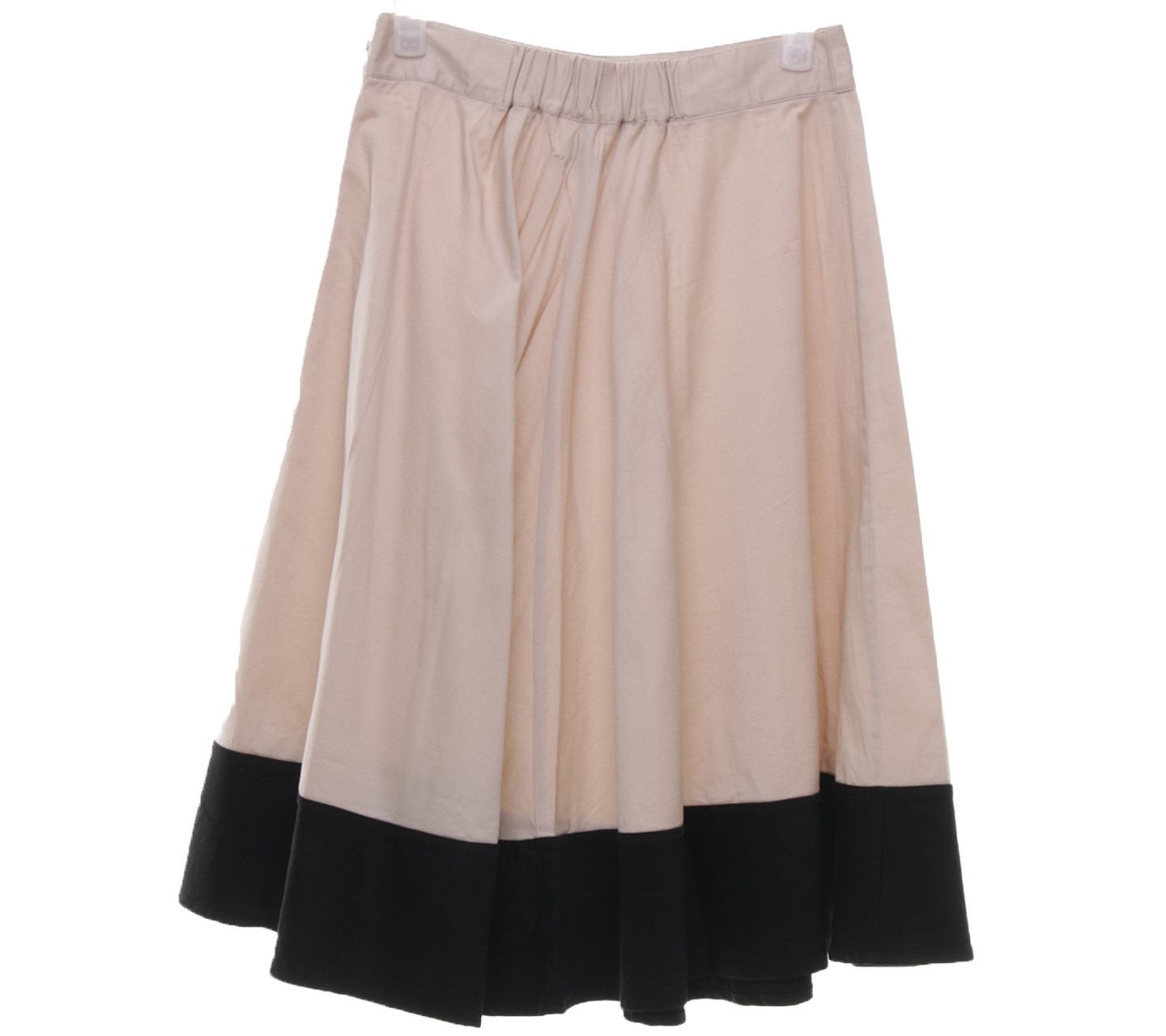 Cotton Ink Beige And Black Midi Skirt