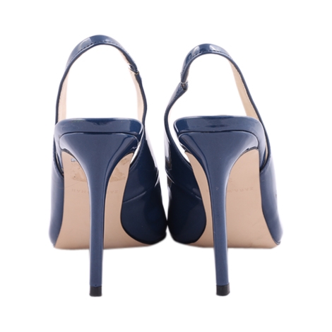 Zara Dark Blue Patent Heel Sandals