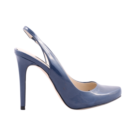 Zara Dark Blue Patent Heel Sandals