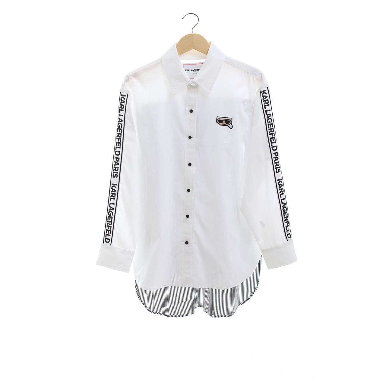Karl Lagerfeld Button Down Taping White Shirt