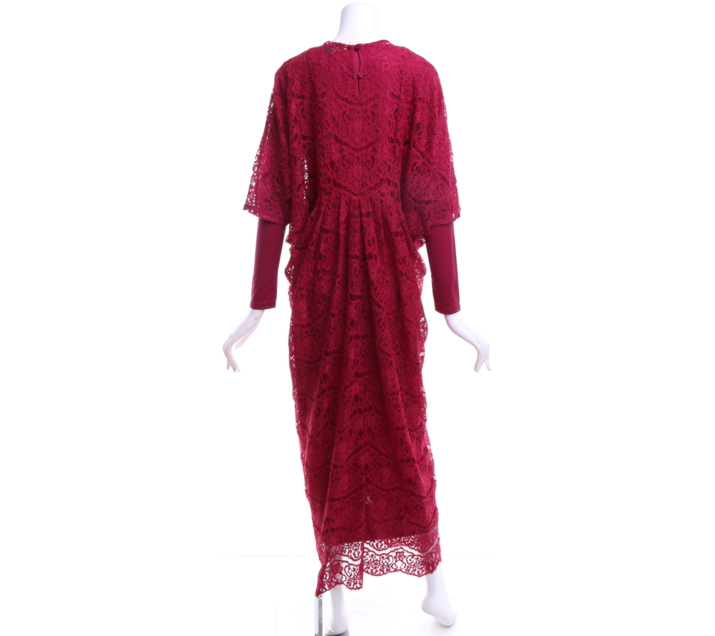 B.L.F Purple Wine Kaftan Lace Long Dress