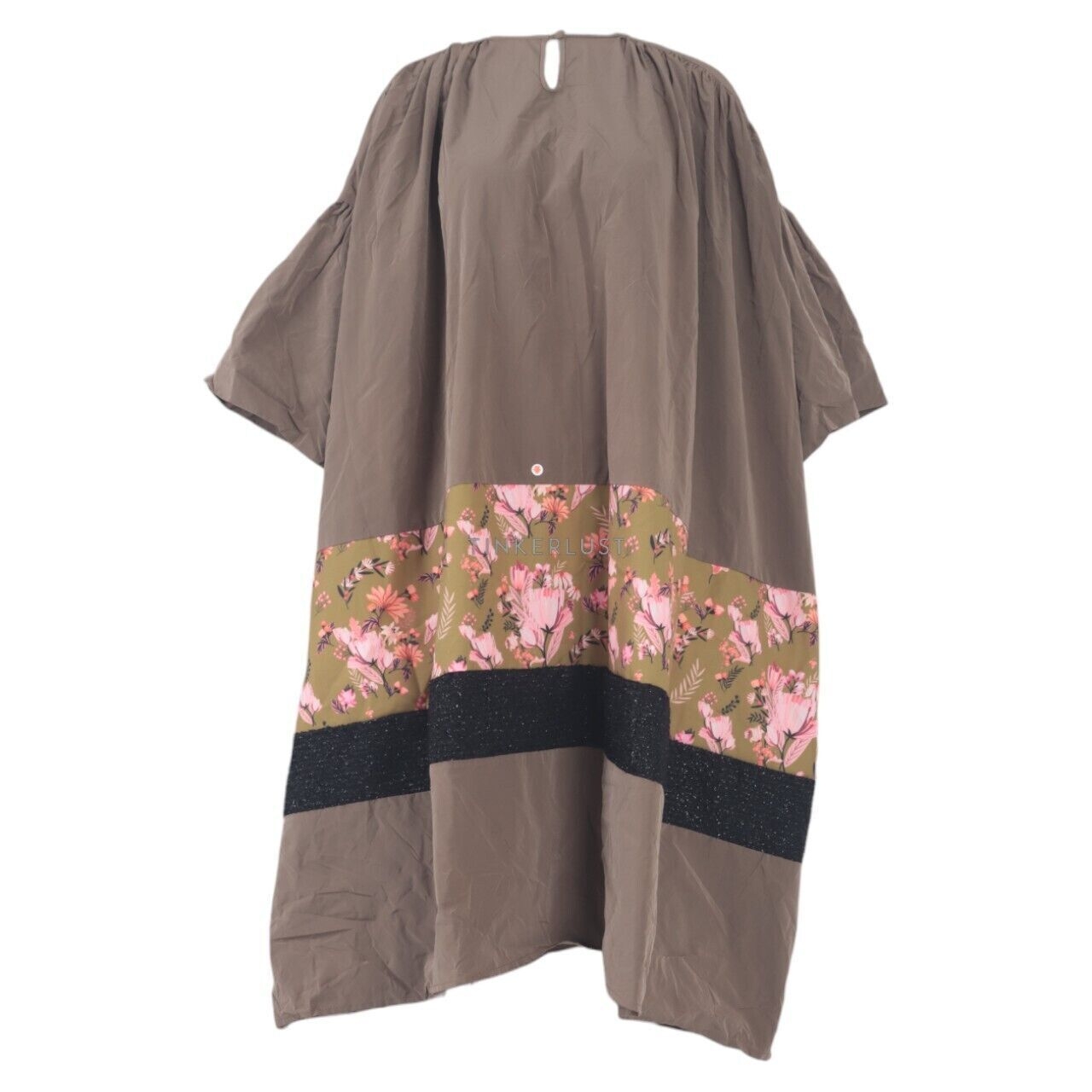 Tities Sapoetra Olive & Multicolour Floral Mini Dress