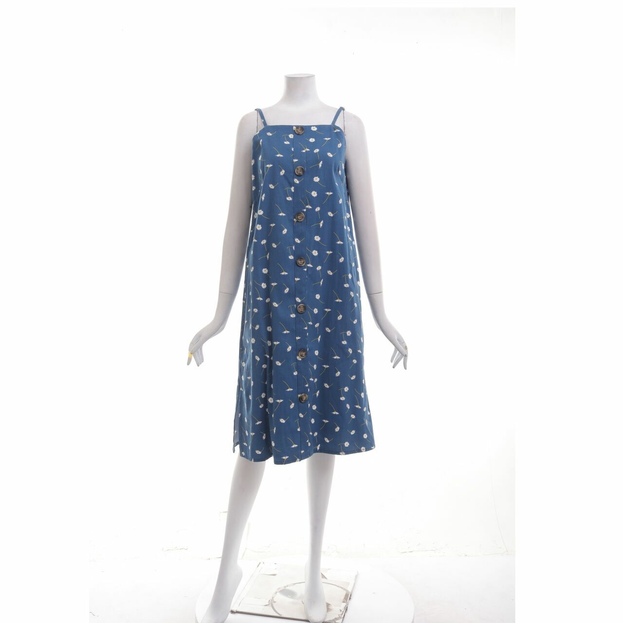 Impromptu Blue Floral Slit Midi Dress