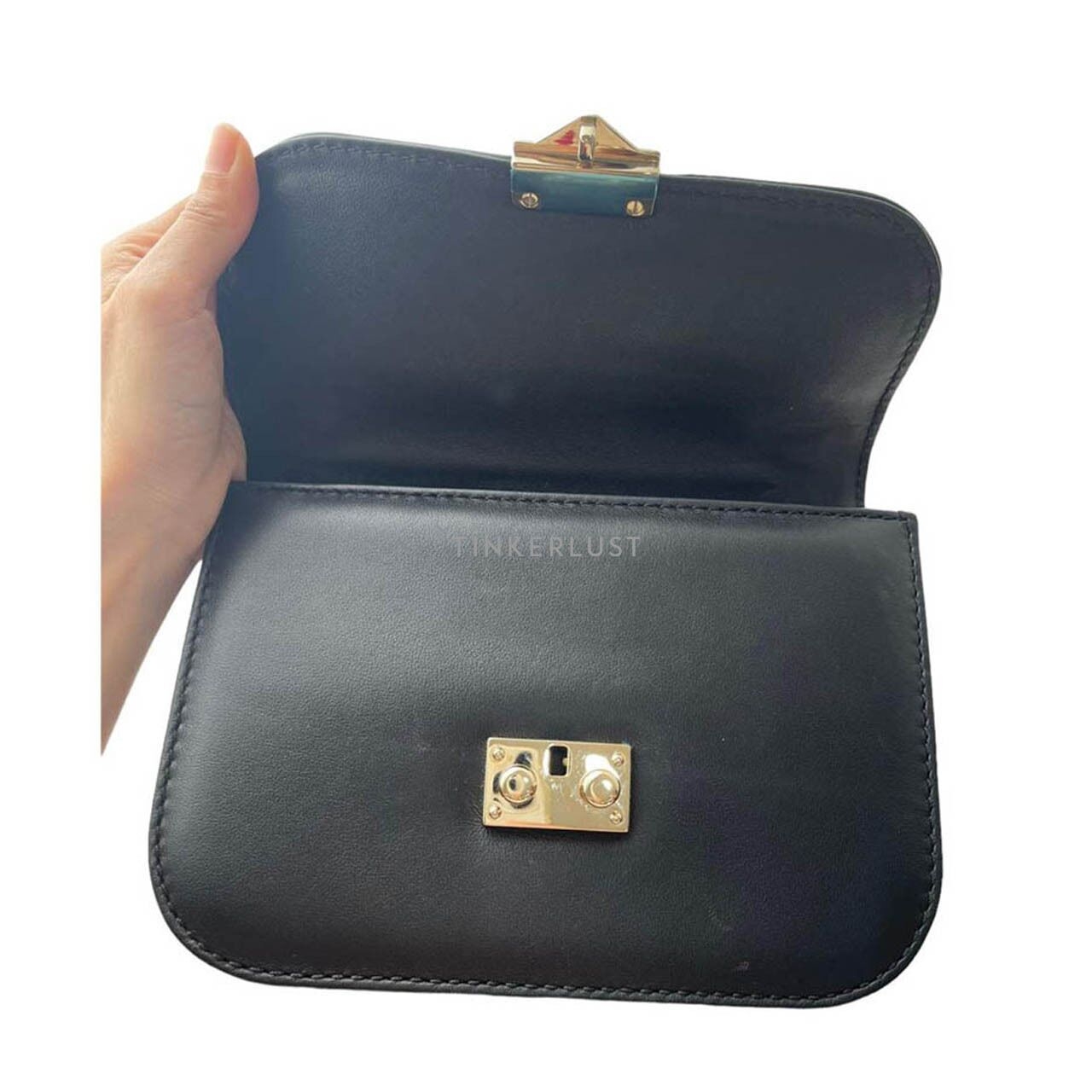 Valentino Small Glamlock Black GHW Shoulder Bag