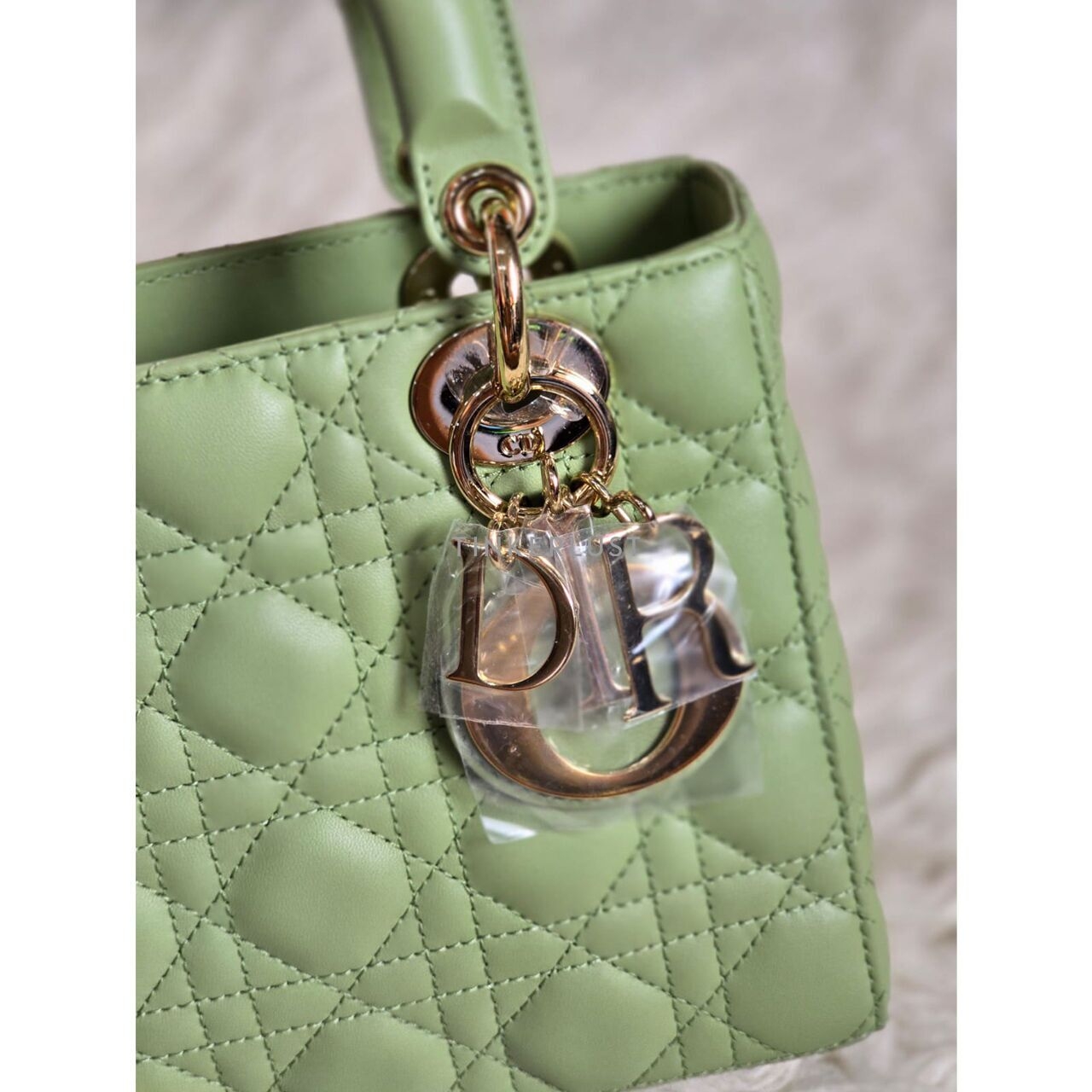 Christian Dior Green Small Pin GHW Satchel