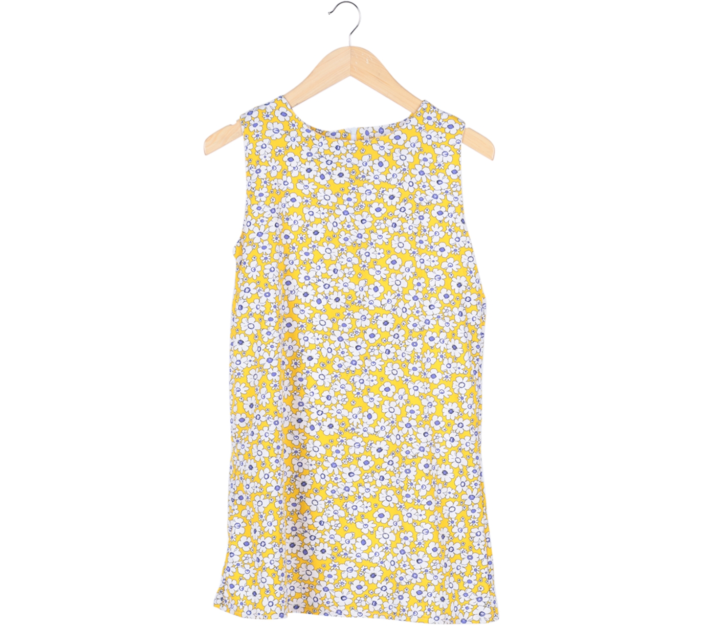 Yellow Floral Sleeveless Mini Dress
