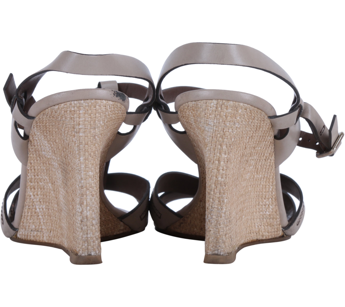 Charles and Keith Grey T-Strap Sandals Wedges