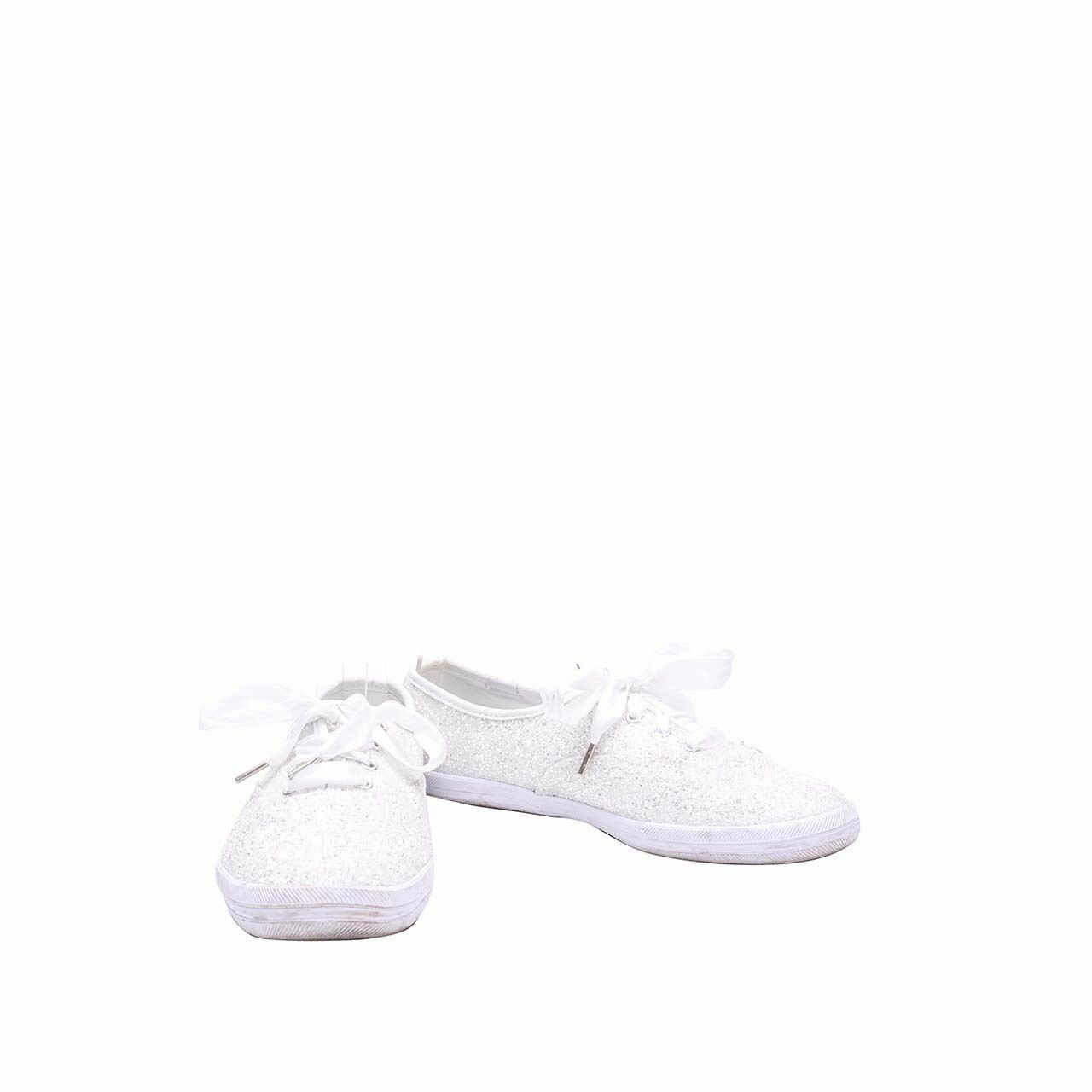 Keds For Kate Spade White Glitter Sneakers