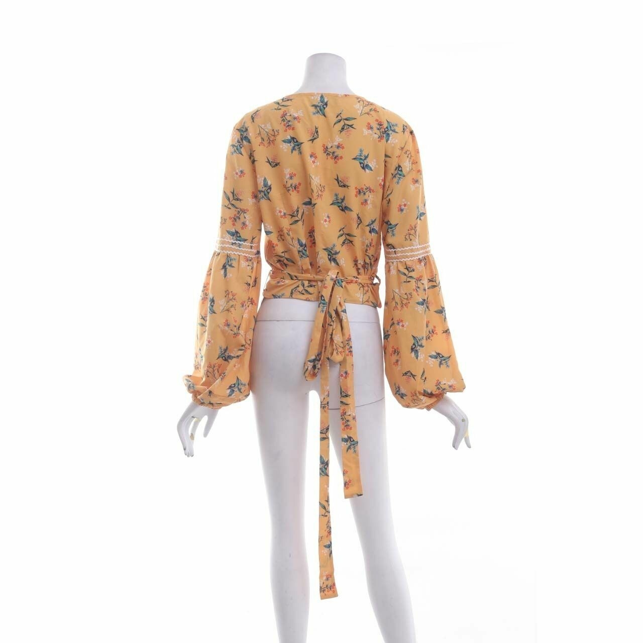 The Fifth Label Mustard Floral Wrap Blouse