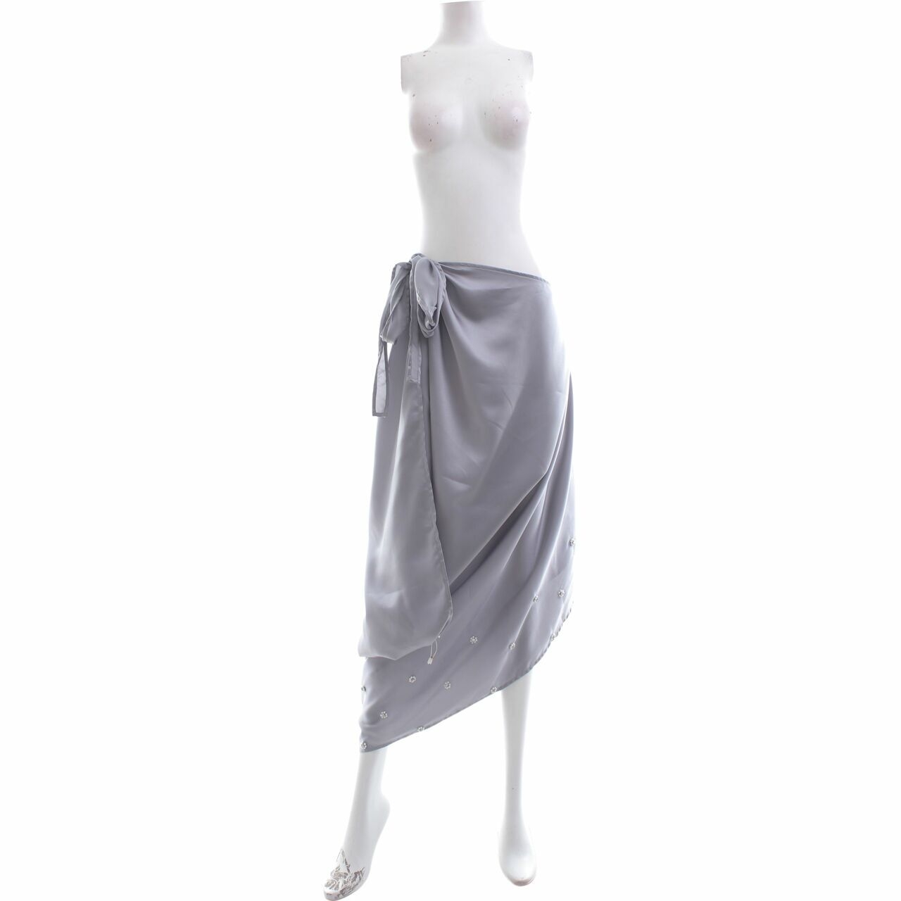 MWB Atelier Grey Wrap Midi Skirt