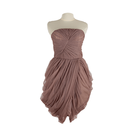 Brown Tulle Strapless Mini Dress