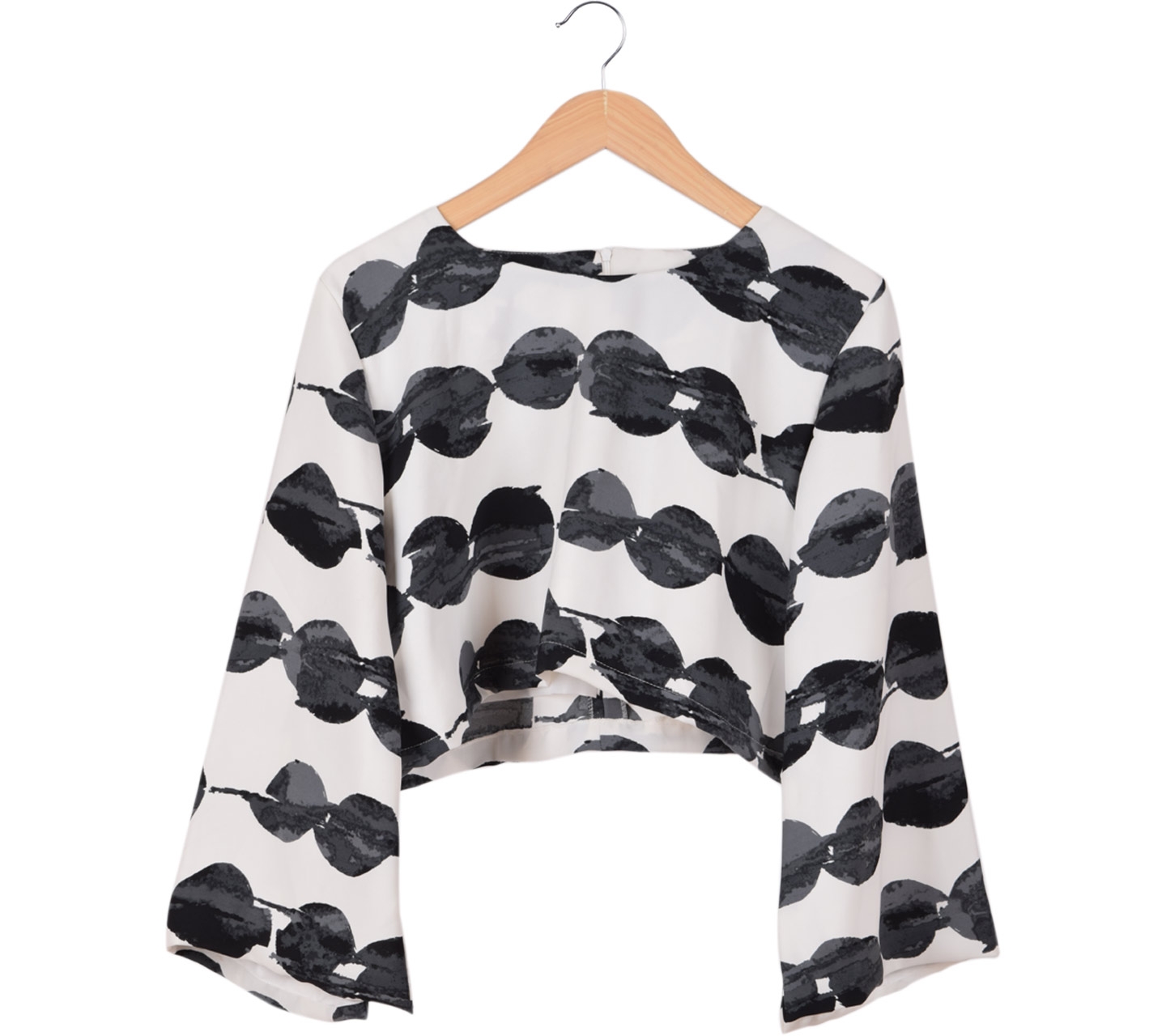 Maryalle White and Black Cape Blouse