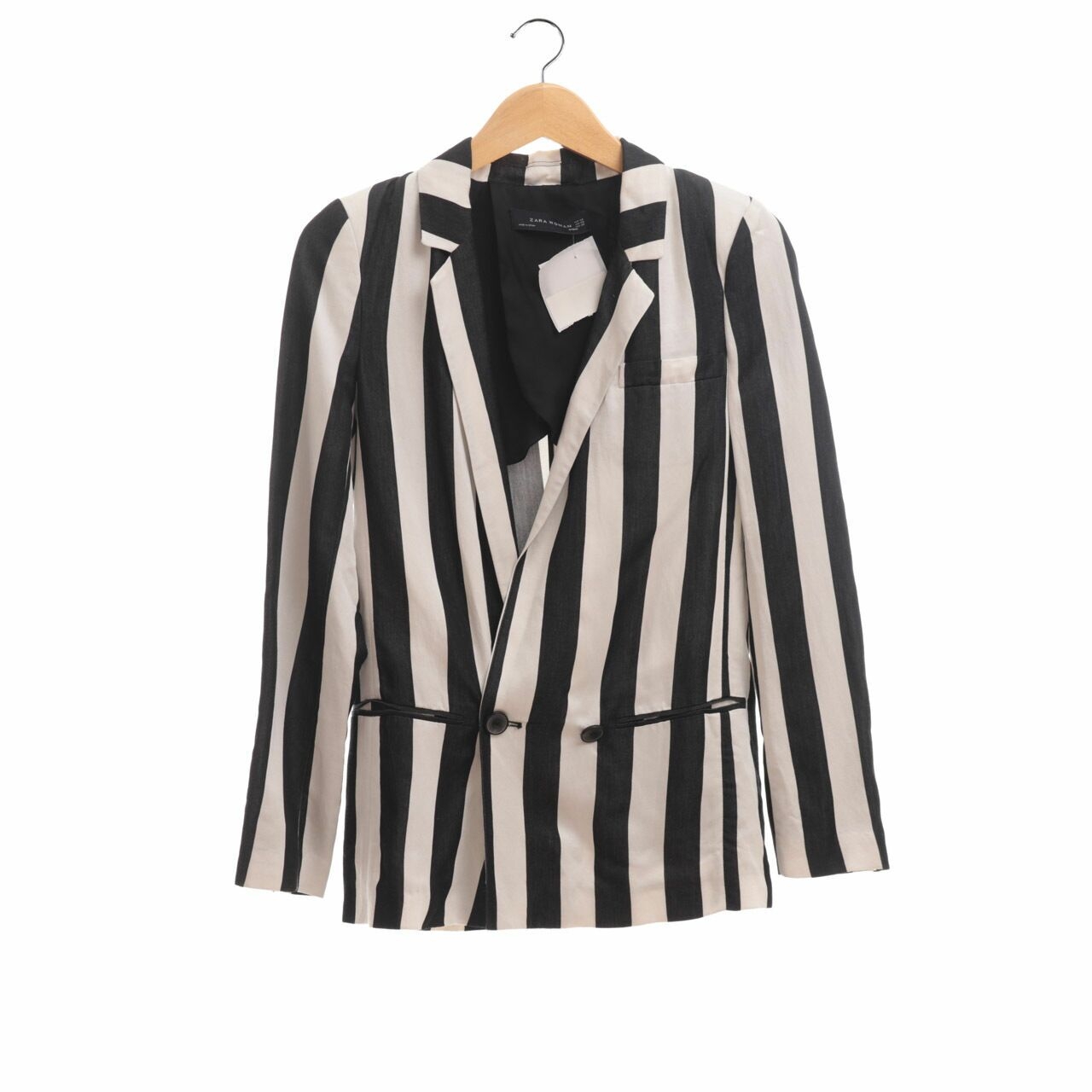 Zara Black & White Stripes Blazer