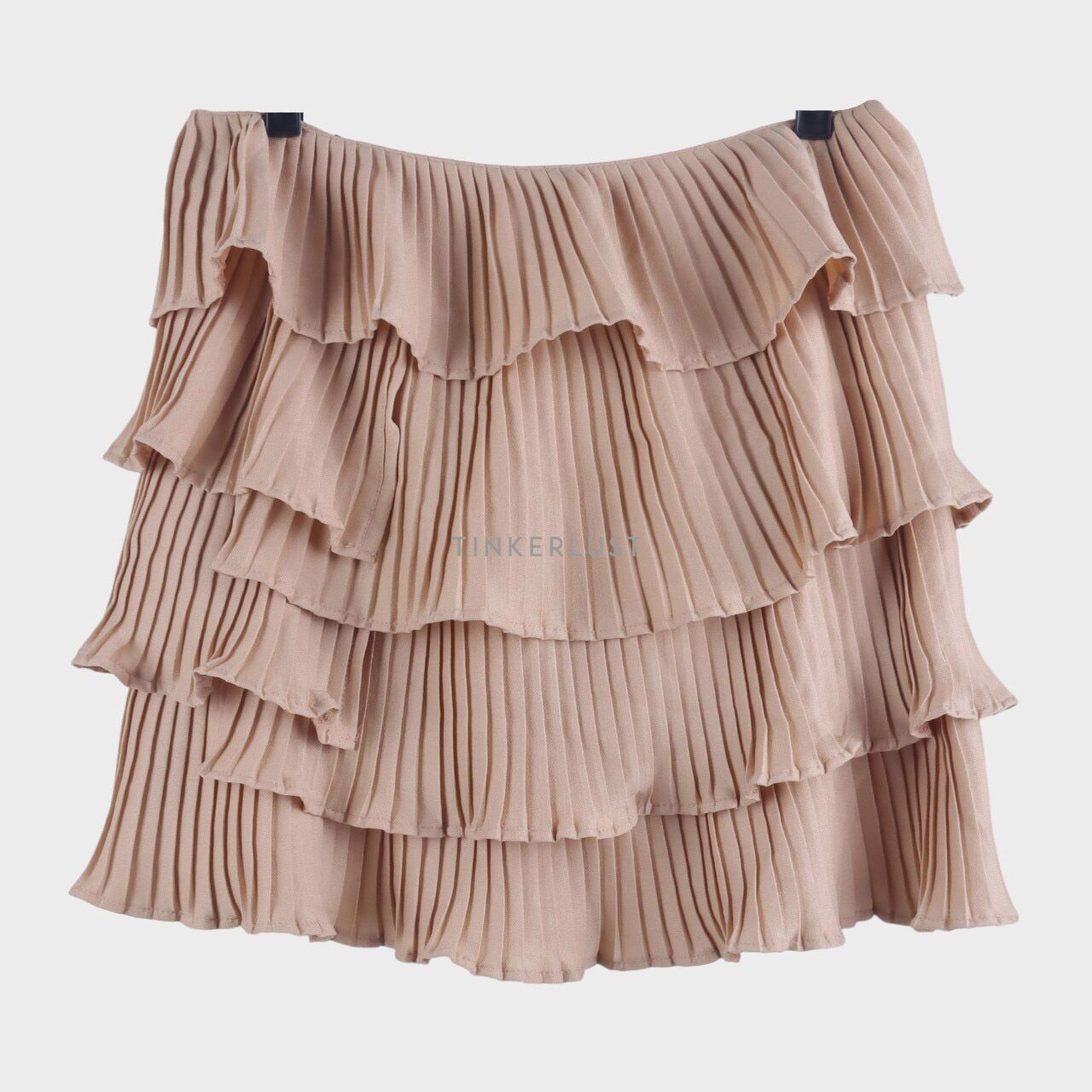Cara Woman Light Brown Ruffle Mini Skirt