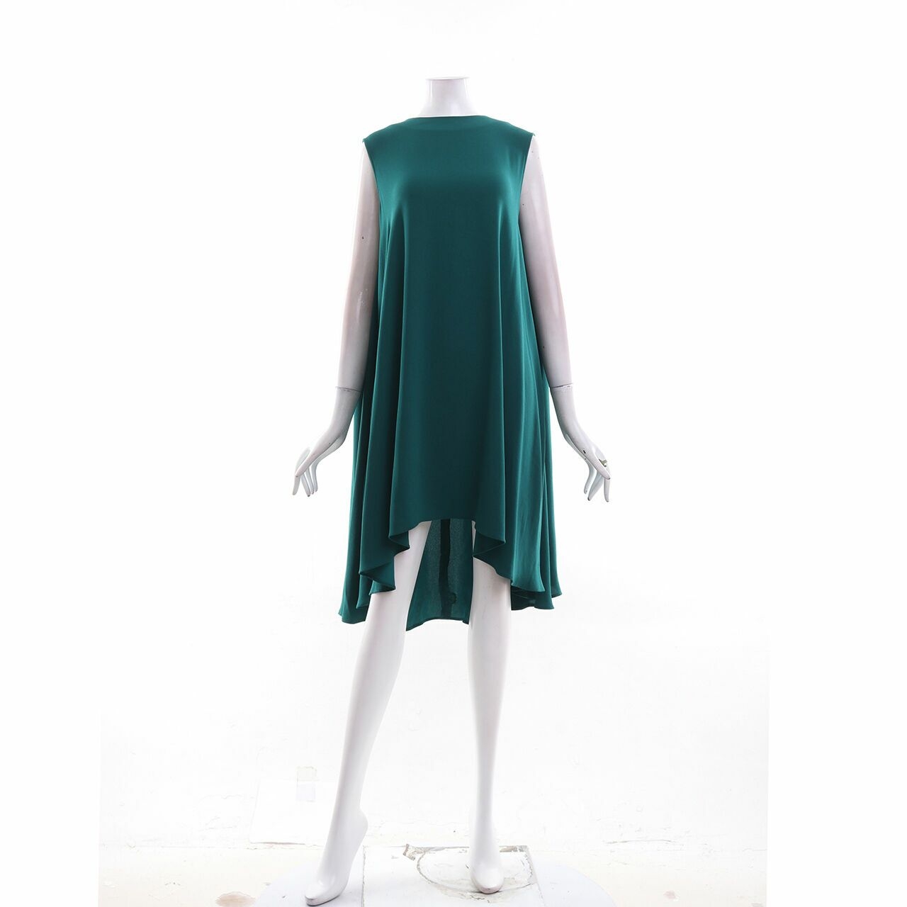 Enfold Green Mini Asymmetrical Midi Dress