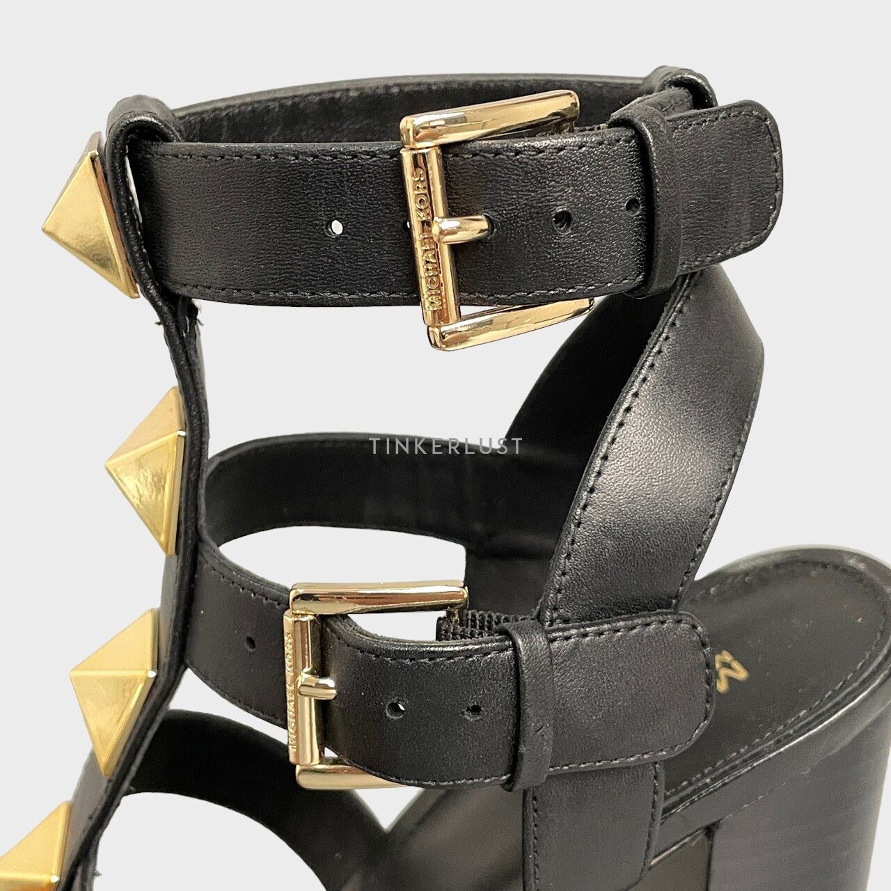 Michael Kors Wren Gladiator Black Leather Heels