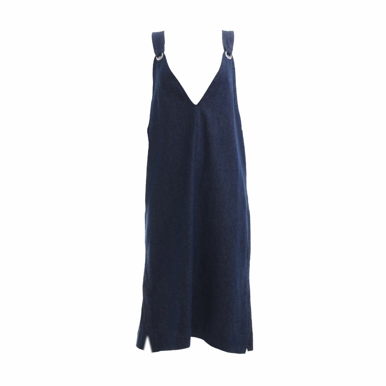 Herell Dark Blue Slit Midi Dress
