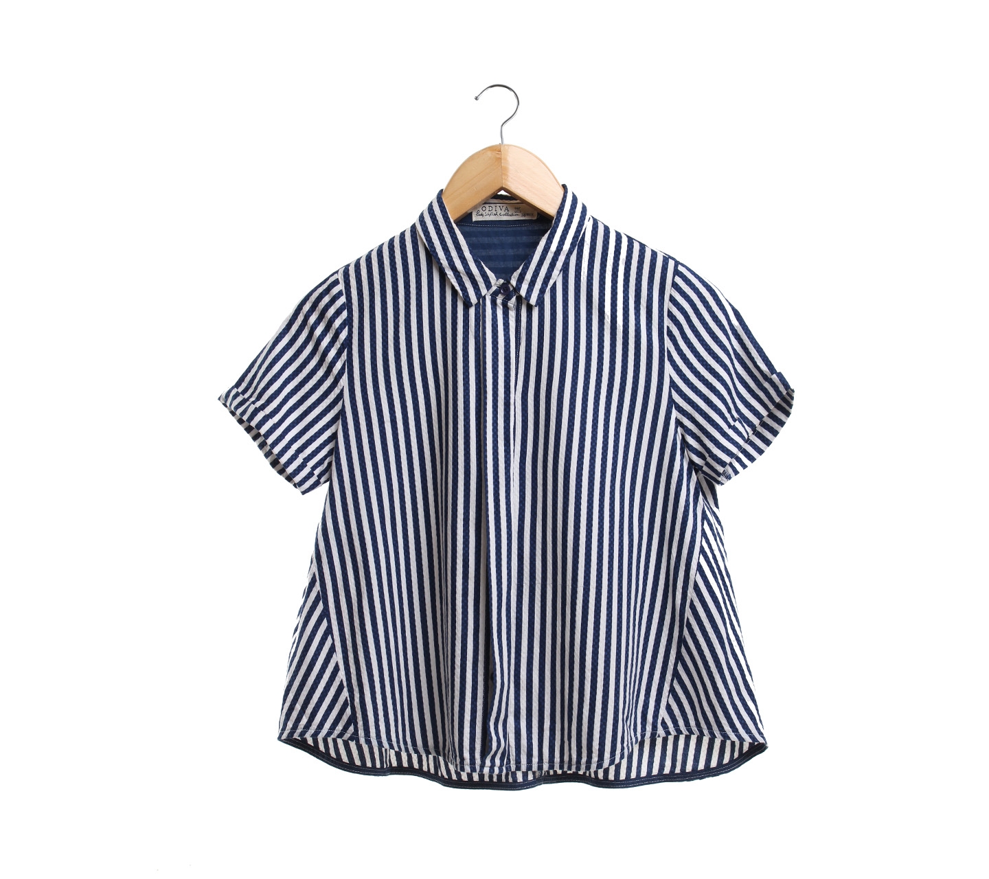 Odiva Blue And White Striped Shirt